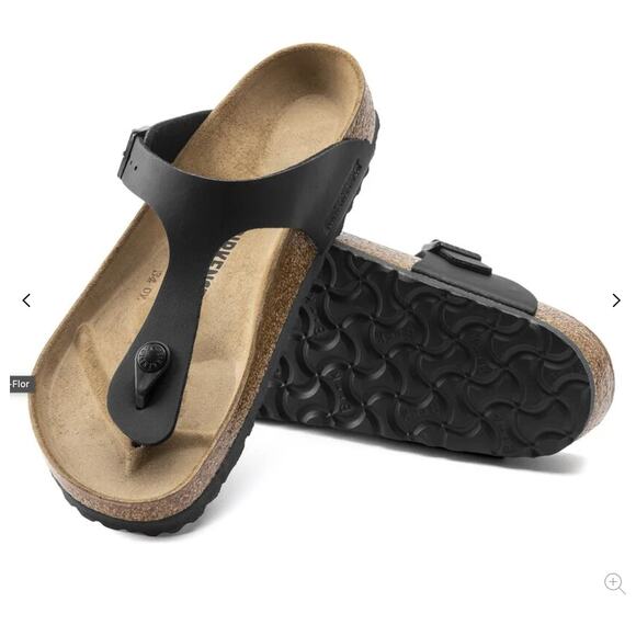 Birkenstock Gizeh Birko-Flor - Black EUR 38 US 7 - Picture 1 of 5